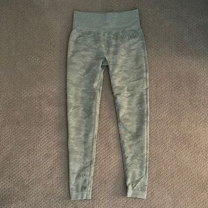 Green camo gymshark leggings size medium